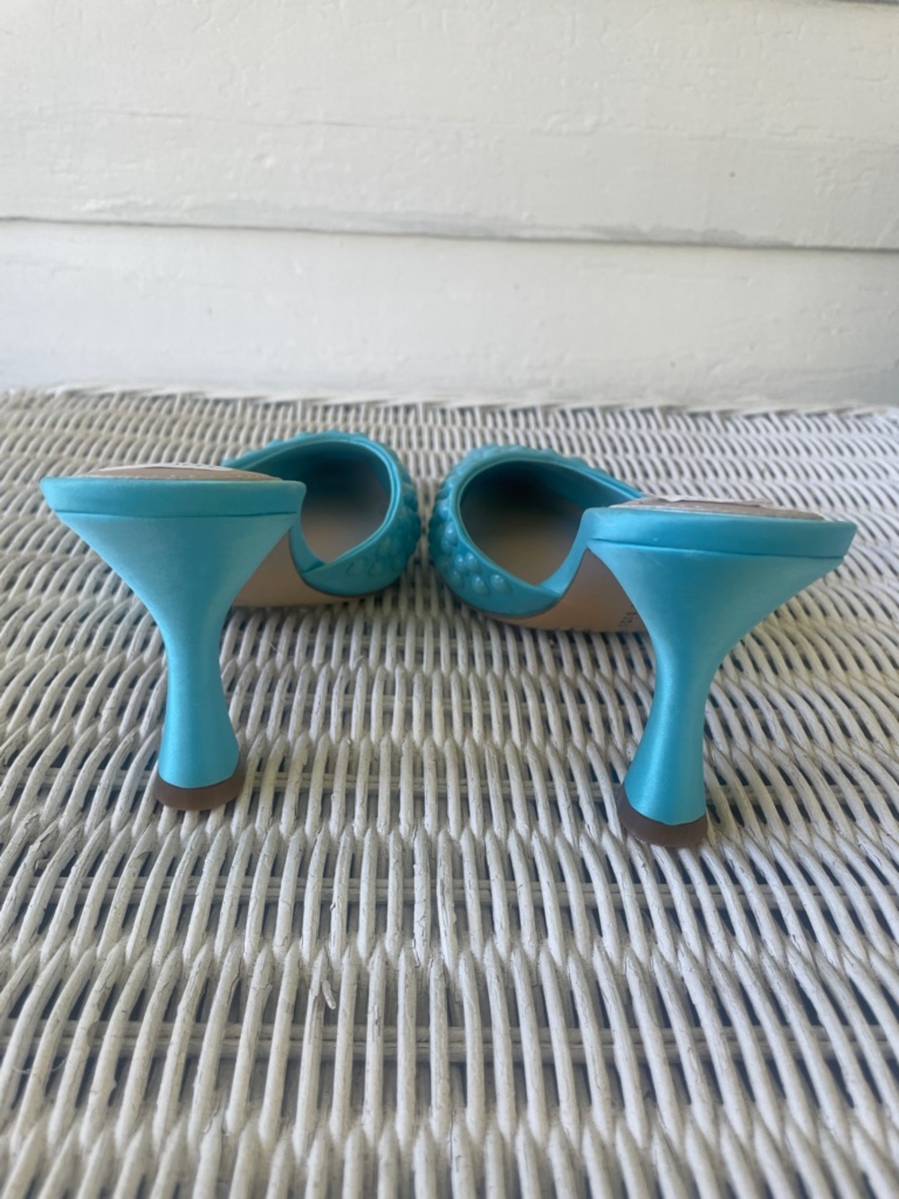 New Gianni Bini Blue Studded Mule Heels size 6.5 - Picture 6 of 7